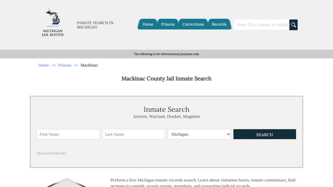 Mackinac County Jail Inmate Search | Michigan Jail Roster