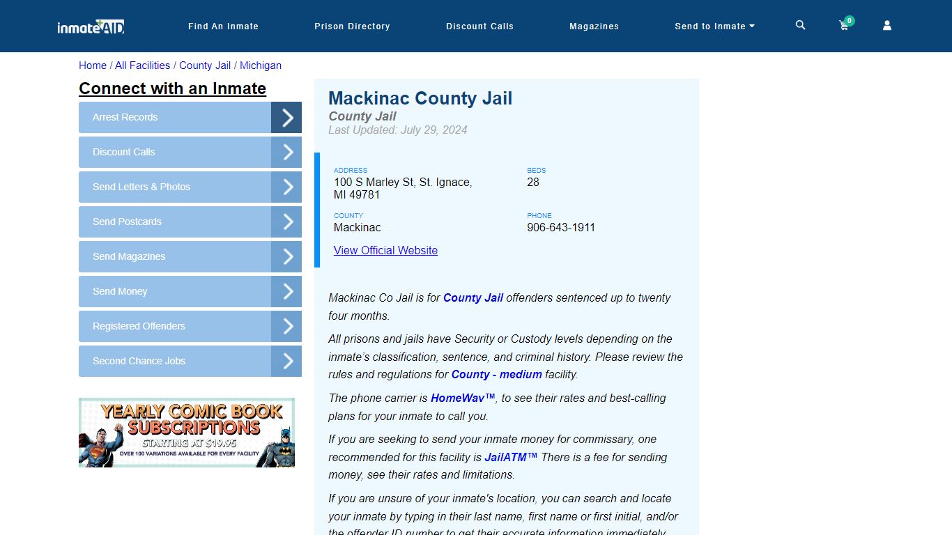 Mackinac County Jail - Inmate Locator