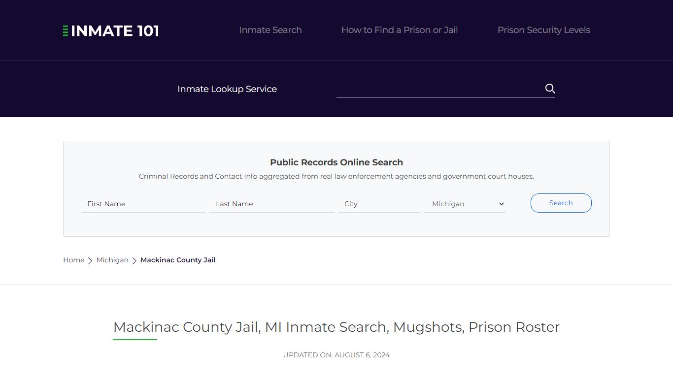 Mackinac County Jail, MI Inmate Search, Mugshots, Prison Roster